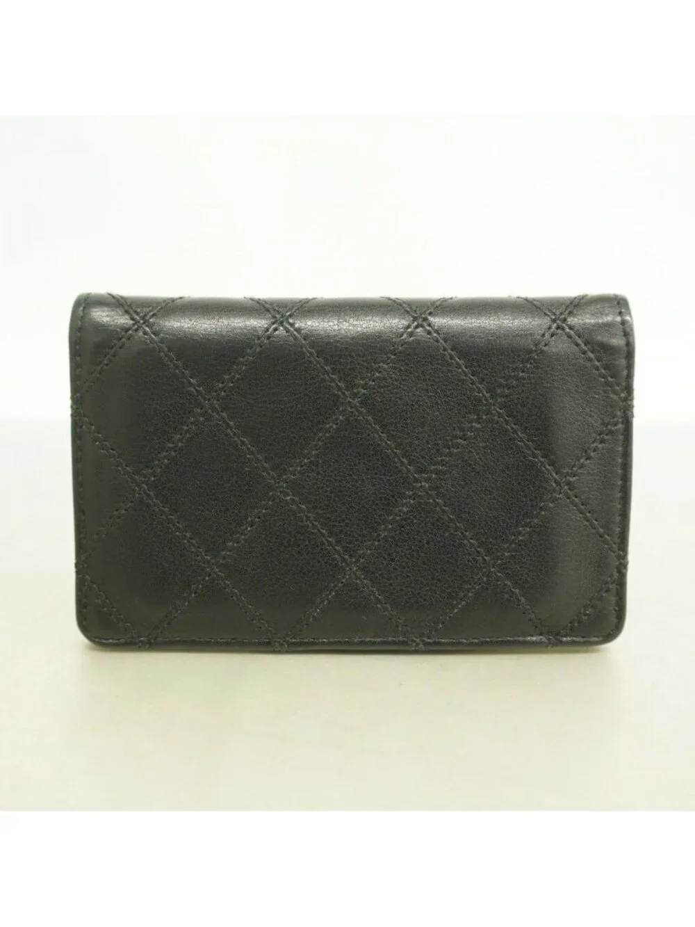Chanel Card Case Bicolor Leather Black Gold